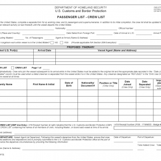 CBP Form I-418. Passenger List - Crew List | Forms - Docs - 2023