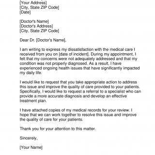 Complaint Letter against Doctor | Forms - Docs - 2023