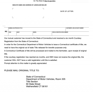 Courtesy registration title request form