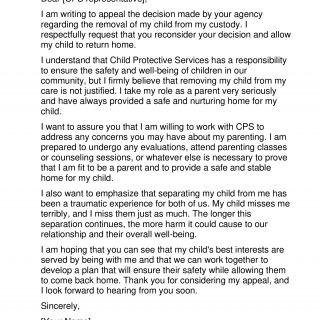 CPS Appeal Letter