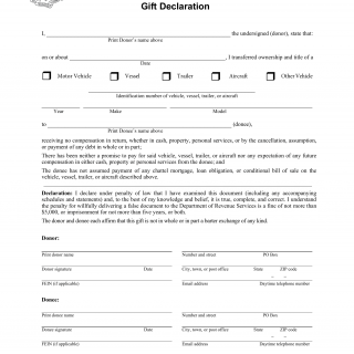 CT DMV Form AU-463. Motor vehicle and vessel gift declaration