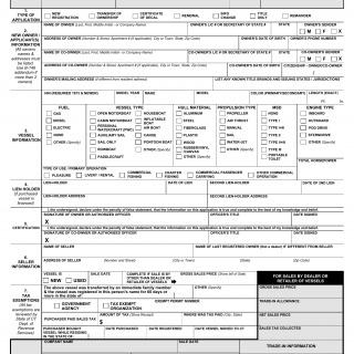 CT DMV Form B148. Vessel registration application