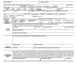 CT DMV Form B203. Vessel ownership affidavit