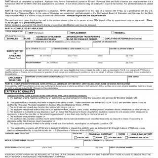 CT DMV Form B225P. Disabled parking placard - permanent