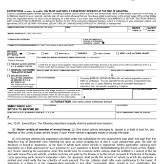 CT DMV Form B276. Application for waiver of registration fee for someone in the military