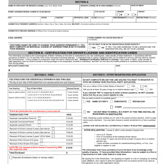 CT DMV Form B350. Application For Driver License Or Non-driver ID Card ...