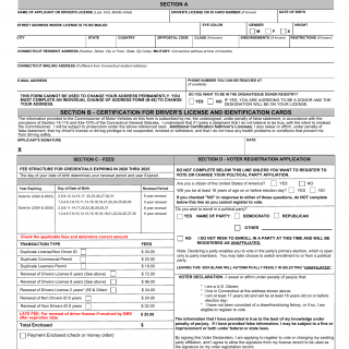 CT DMV Form B350. Application for driver license or non-driver ID card through the mail