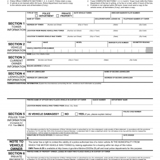 CT DMV Form H114. Notice of motor vehicle tow