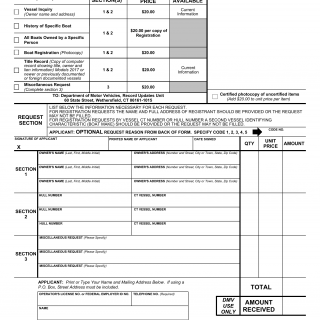 CT DMV Form J23V. Vessel copy records request