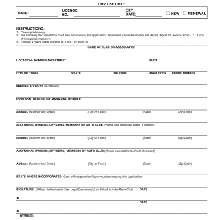 CT DMV Form K2. Application to get an auto cub license