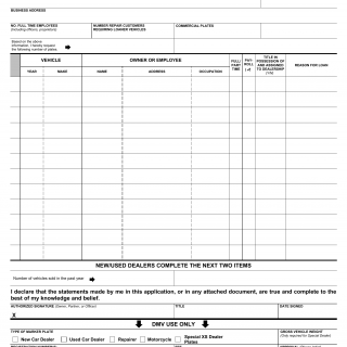 CT DMV Form K6. Request for additional marker plates