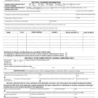 CT DMV Form K7. Application for automobile dealer's or repairer's license