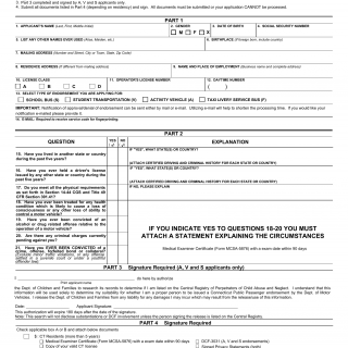 CT DMV Form R7. Application for Connecticut public service license