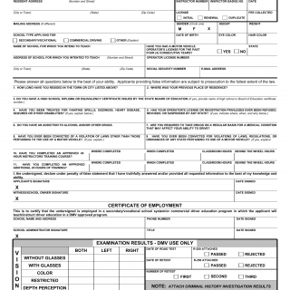 CT DMV Form R7A. Driver's education - application for instructor's lcense