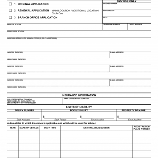 CT DMV Form R94. Driver's education - application for driving school license