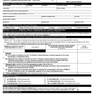 CT DMV Form UCR-1. Unified carrier registration(2014)