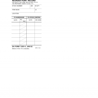 DA Form 1300-4. Reorder Point Record