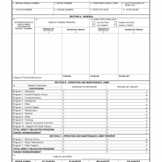 DA Form 1323. Funding Authorization Document