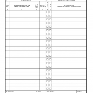 DA Form 17-1. Requisition for Publications and Blank Forms (Continuation Sheet)