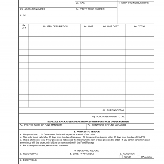 DA Form 1756. Chaplains` Fund Purchase Order and Receiving Record