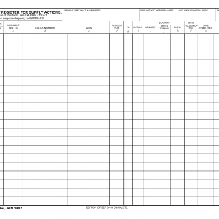 DA Form 2064. Document Register for Supply Actions