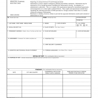DA Form 2374-R. Notification of Foreign Visit (LRA)