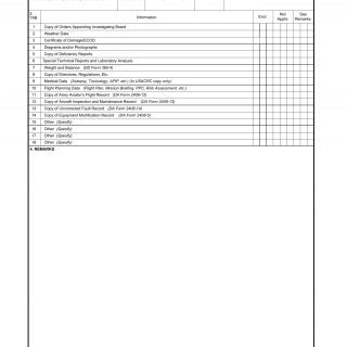 DA Form 2397-13. Technical Report of U.S. Army Aircraft Accident Index A