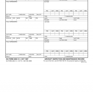 DA Form 2408-13-1. Aircraft Nspection and Maintenance Record