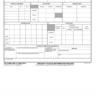 DA Form 2408-13. Aircraft Status Information Record