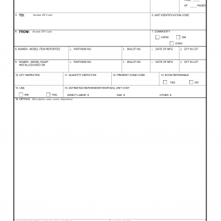 DA Form 2415. Ammunition Condition Report