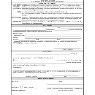 DA Form 2569. Attorney of Record Designation for Civilian Counsel
