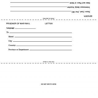 DA Form 2667-R. Prisoner of War Mail (Letter) (LRA) (Ed Jul 63 Will Be Used)