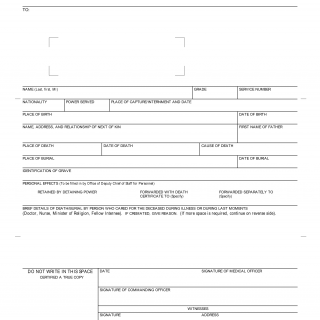 DA Form 2669. Certificate of Death