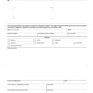 DA Form 2671-R. Certificate of Direct Repatriation for Epw (LRA)