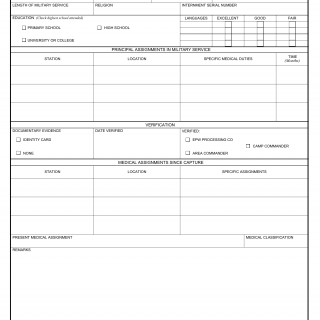 DA Form 2673-R. Classification Questionnaire for Enlisted Retained Personnel (LRA)