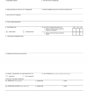 DA Form 2806-1. Physical Security Inspection Report