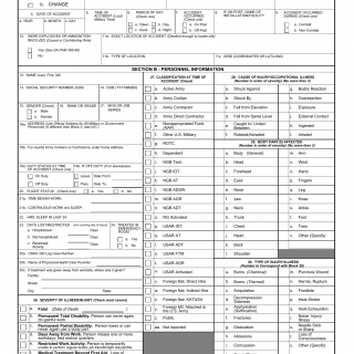 DA Form 285. Technical Report of U.S. Army Ground Accident