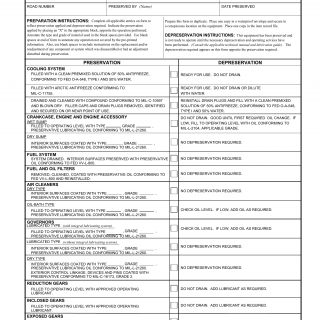 DA Form 3257. Preservation and Depreservation Guide for Railroad Equipment.