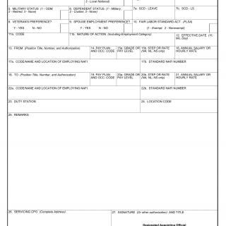 DA Form 3434. Notification of Personnel Action - Nonappropriated Funds Employee