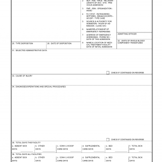 DA Form 3647-1. Inpatient Treatment Record Cover Sheet (For Plate Imprinting)