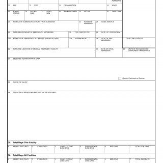 DA Form 3647. Inpatient Treatment Record Cover Sheet