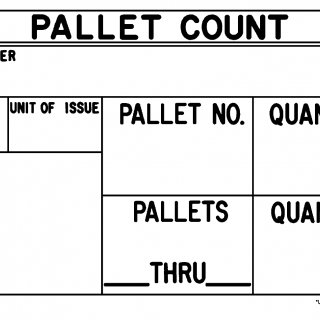 DA Form 3780. Pallet Count