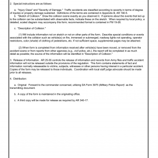 DA Form 3946. Military Police Traffic Accident Report
