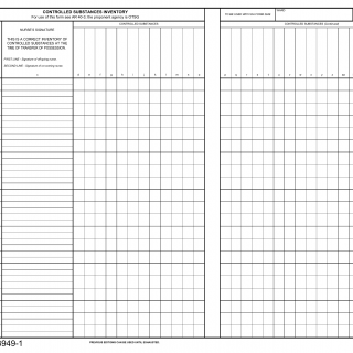 DA Form 3949-1. Controlled Substances Inventory