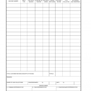 DA Form 4083-R. Vending or Amusement Machine Collections (LRA)