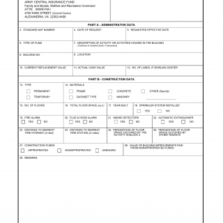 DA Form 4316. Application for Building Insurance