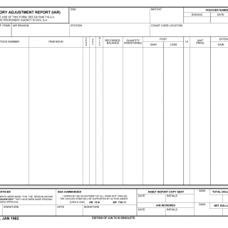 DA Form 444. Inventory Adjustment Report (IAR)