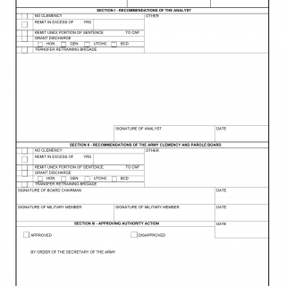DA Form 4449. Clemency Action Record