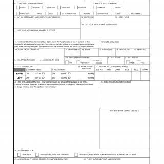 DA Form 4497. Interim (Abbreviated) Flying Duty Medical Examination