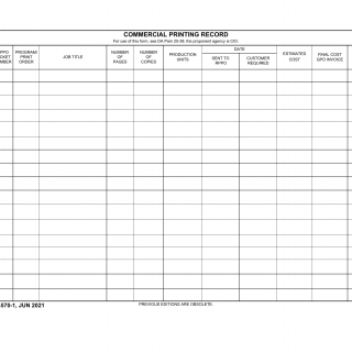 DA Form 4570-1. Commercial Printing Record